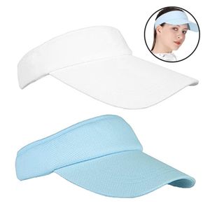 2 Stück Damen Sonnenschild Visor Sonnenhut Mode Sonnenblende Verstellbar Sonne Visier Cap Atmungsaktiv und Schweißabsorbierend Beach Sonnenhut Sommerhut für Golf Baseball Tennis Herren Damen