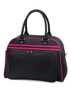 BagBase Sportovní a cestovní taška Retro bowlingová taška BG75 Multicoloured Black/Fuchsia 44 x 31 x 25 cm