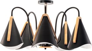 tooLight Pendellampe App607-5C Skandinavisch 5-Arm Schwarz 5-Lichtquelle E27 55X55X37Cm
