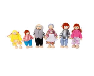 Holzpuppen Familie Puppenhaus Spielzeug Puppen für Kinder Spiel Haus Geschenk