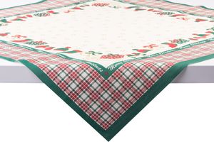 Sovie HOME Weihnachtstischdecke Amy in Grün-Champagner aus Linclass® Airlaid 80 x 80 cm, 1 Stück