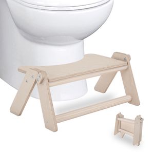 Skládací toaletní stolička | Skládací stolička pro dospělé a děti s protiskluzovým povrchem | Skládací stolička, skládací | Stupátko, dřevo |
