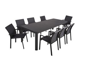 Tischgruppe AMIRA Set 01, 9-tlg. | 1 × Tisch 305391 | 8 × Stapelstuhl 305396