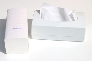 CleanSV® Tischspender II Papierhandtuchspender für ca. 120 Papierhandtücher ZZ zum hinstellen Entnah