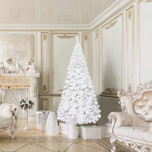 COSTWAY 210cm Künstlicher Weihnachtsbaum Tannenbaum PVC Nadeln mit Metallständer Christbaum ideal für Zuhause, Büro, Geschäfte & Hotels Weiß
