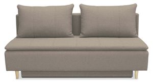 Schlafsofa SARA, Sofa mit Schlaffunktion und Bettkasten, Schlafcouch: 200 x 85 x 95 cm , Couch in Flechtstoff, Klappsofa in Frabe: Braun