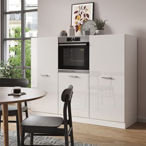 Kuchynská linka Livinity® R-Line, 180 cm bez pracovnej dosky, biela vysoký lesk/biela
