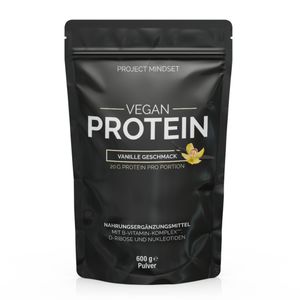 Vegan Protein - 600g - Vanille -  Germany -  pflanzliches Eiweiß aus Reisprotein, Erbsenprotein & Hanfprotein, ohne Soja und Laktose