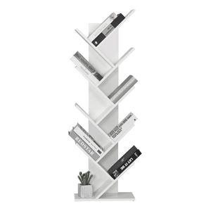 Mondeer Bücherregal mit 9 Ebenen aus Holz 40 x 20 x 127 cm Weiß
