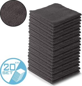 STAHLWERK Mikrofaser-Handtuch 20er Set 40 x 40 cm 300 gsm schwarz
