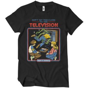 Don't Sit Too Close To The Television T-Shirt - X-Large - Black