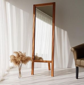 Skye Decor, A42- A42NOS, kolor orzech, lustro ścienne, 170x55 cm, 100% lite drewno sosnowe