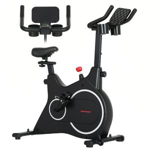 SPORTNOW Liegeergometer für Zuhause Heimtrainer mit Magnetwiderstand, LCD-Monitor, Sitzergometer mit Verstellbarem Sitz und Griff, Tablet-Halter