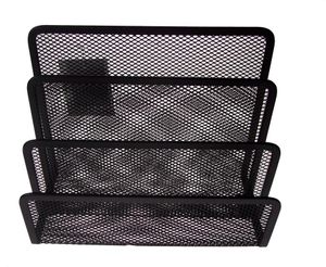 Briefständer / 3 Fächer / Größe: 175 x 175 x 80mm / Farbe: schwarz