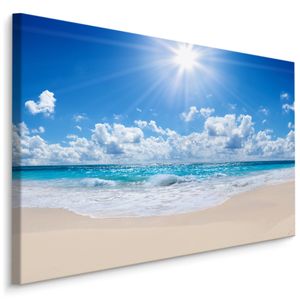 Fabelhafte Canvas LEINWAND BILDER 120x80 cm XXL Kunstdruck Meer Wellen Sonne Strand