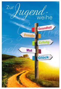 SUSY CARD Grußkarte Jugendweihe "5 Wegweiser"