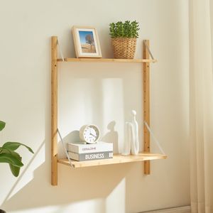 Wandregal 'Tingvoll' 85x65x25 cm Bambus