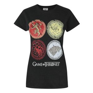 Game Of Thrones Damen House Wappen T-Shirt NS4588 (M) (Schwarz)