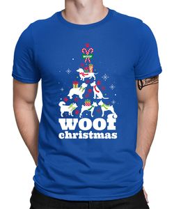 Hund Weihnachtsbaum - Weihnachten Nikolaus Weihnachtsgeschenk Herren T-Shirt, Blau, XL