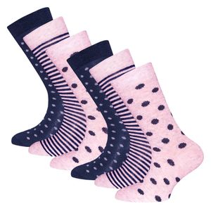 ewers Mädchen Socken, 6er Pack - Socken, Punkte/Ringel, Baumwolle Lila/Rosa 39-42