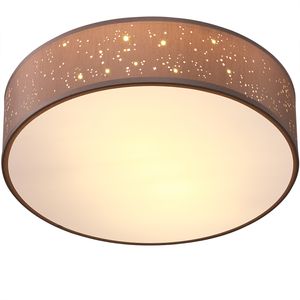 Monzana Deckenlampe Sternenhimmel Stoff Rund E27 Deckenleuchte Stoffdeckenleuchte Stoffdeckenlampe Schlafzimmer Wohnzimmer, Größe/Farbe:38cm Taupe