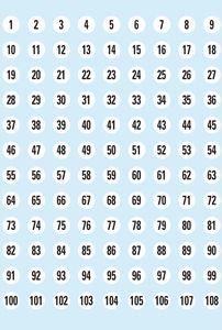 HERMA Zahlen Sticker 1-540 Durchmesser: 8 mm weiß 540 Sticker auf 5 Blatt