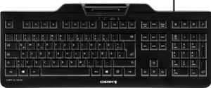 CHERRY KC 1000 SC, Deutsches Layout, QWERTZ Tastatur, kabelgebundene Security-Tastatur mit integriertem Chipkarten-Terminal, Blauer Engel, Schwarz