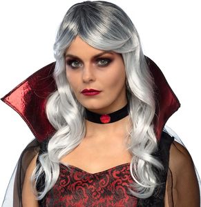Gewellte Halloween-Perücke für Erwachsene Grau
