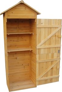 Mucola Gerätehaus Geräteschuppen Gartenschrank Geräteschrank XL Holz Gartenhaus Schuppen Garten Stauraum Haus Schrank - Braun