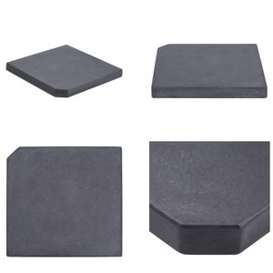 vidaXL Sonnenschirm Gewichtsplatte Schwarz Granit Quadratisch 25 kg - Sonnenschirm-Gewichtsplatte - Sonnenschirm-Gewichtsplatten - Sonnenschirmständer - Schirmständer