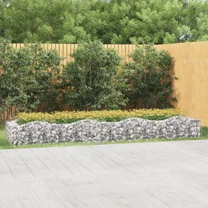 vidaXL Gabionový záhon s vysokým oblúkom 400x100x50 cm Pozinkované železo