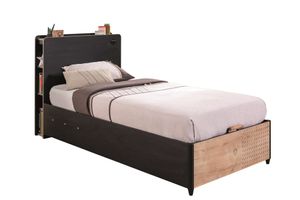 Cilek BLACK Bett mit Kopfteil (100x200 cm) Schwarz / Beige