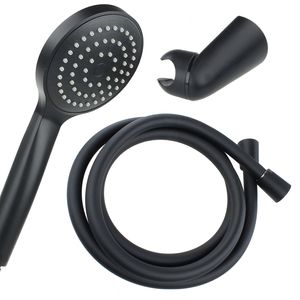 Handbrause schwarz mit Schlauch und Halterung Duschkopf Brausekopf Set für Dusche