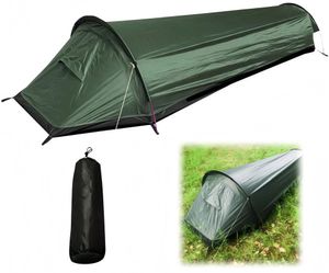 Ultraleichtes Campingzelt, Biwak Zelt für 1 Person, 100 % wasserdichter Schlafsack, Winddicht, Tragbares persönliches Biwakzelt, Grün