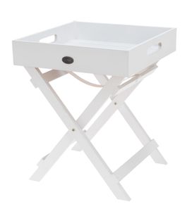 Malý príručný stolík - 2 kusy - farba: biela