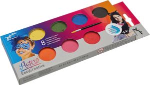 Jofrika 708799 Aqua Easy Creativ 8er Schminkfarben-Set, mehrfarbig, 9-teilig (1 Set)