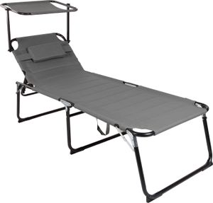 XXL Aluminium Gartenliege anthrazit mit Dach L200xB70cm