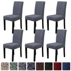 LiveGo Stuhlhussen, Stretch Abnehmbare Waschbar Stuhlbezug Elastischer für Esszimmerstühle Stuh,Esszimmer (6er,Grau)