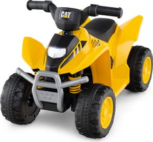 COSTWAY 6V elektrická dětská čtyřkolka, mini elektrická čtyřkolka s LED světlomety, hudbou a klaksonem, dětská čtyřkolka 2,8 km/h pro děti od 18-36 měsíců žlutá