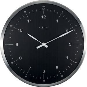 NeXtime Wanduhr 60 MINUTES lautlos Ø 33cm Wohnzimmer Büro Quarz Uhr schwarz