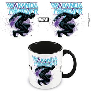 Black Panther - Kaffeebecher "Wakanda Forever", Zweifarbige Innenseite PM5813 (Einheitsgröße) (Weiß/Schwarz/Blau) Black Panther - Kaffeebecher "Wakanda Forever", Zweifarbige Innenseite PM5813 (Einheitsgröße) (Weiß/Schwarz/Blau)