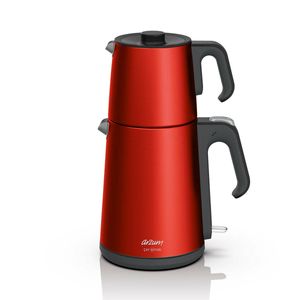 Arzum Cay Sefasi Teemaschine Hochwertige Edelstahl, Teeautomat, Farbe:Nar