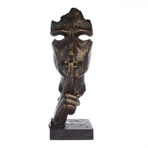 Casablanca by Gilde Dekofigur Skulptur Silence bronzefarben, grau H. 39 cm,89235