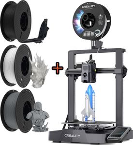 3D tiskárna Creality Ender-3 V3 KE, vysokorychlostní tisk, vysokoteplotní ohřev, automatické vyrovnávání+ 1KG černého PLA filamentu+ 1KG bílého PLA filamentu+ 1KG šedého PLA filamentu
