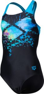 arena Badeanzug Mädchen Multi Pixles Print, Farbe:Blau, Kinder Größen:152