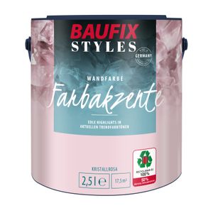 BAUFIX Farbakzente kristallrosa seidenmatt, 2.5 Liter, Bunte Wandfarbe