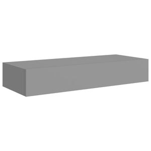 vidaXL Wandregal mit Schublade Grau 60x23,5x10 cm MDF