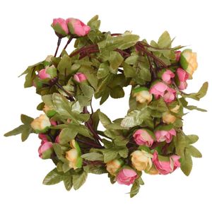 vidaXL Weihnachtskränze Blumen 6 Stk. Rosa 215 cm