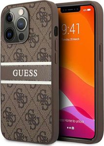 Guess 4G Printed Stripe - Kryt na iPhone 13 Pro (hnědý)