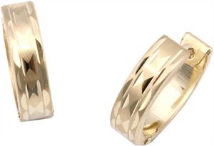 Klappcreolen Creolen Gold 333 diamantiert 15 mm Gelbgold 8 Karat Ohrringe